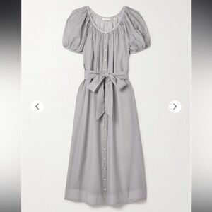 Doen Juno belted striped cotton-blend midi dress